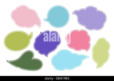 Irregular text boxes in the shape of drop or cloud Stock Vector