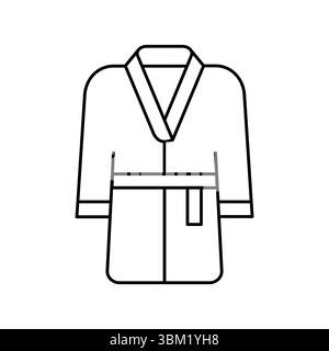 Bathrobe line icon. Travel industry. Hotel, SPA facility. Home relaxation concept. Ideal for sauna, bathroom, wellness, or clothing concept. Vector Stock Vector