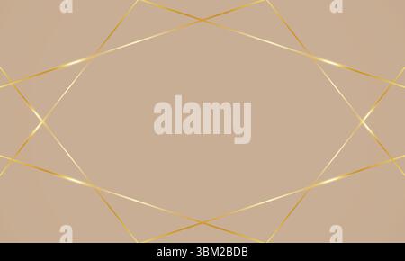 Abstract background stylish low poly golden lines lovely background design, empty background Stock Vector