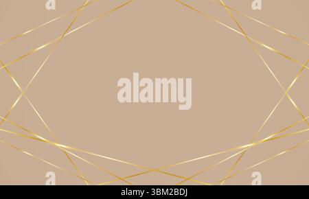 Low poly abstract golden lines background. Gold light wallpaper. Vector modern line stripe illustration Stock Vector