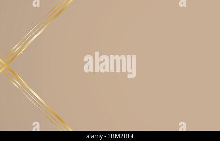 Abstract beige background with geometric low poly golden lines, empty space Stock Vector