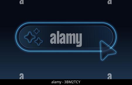 Machine learning artificial intelligence search and generation button. Vector 3d illustration. Stock Vector