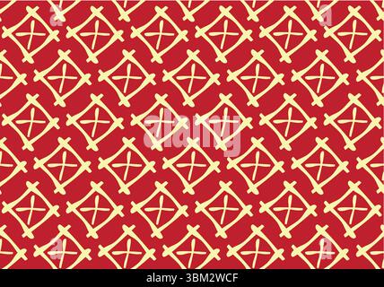 African Bogolan printed fabric Stock Vector