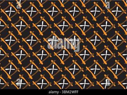 African Bogolan printed fabric Stock Vector