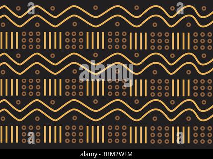 African Bogolan printed fabric Stock Vector