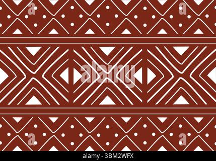 African Bogolan printed fabric Stock Vector