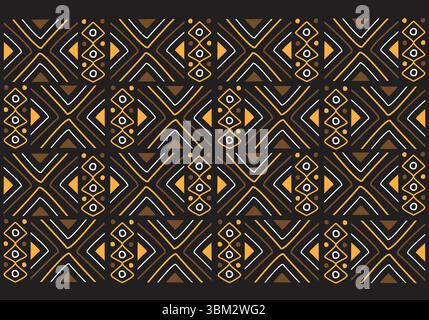 African Bogolan printed fabric Stock Vector
