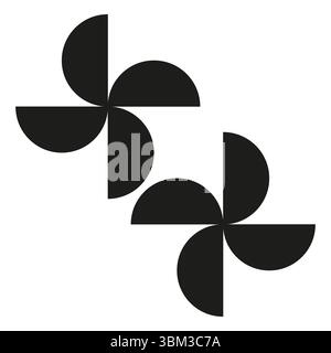 Abstract fan blades. Geometric shape elements. Dynamic rotation Vector. Propeller illustration. Stock Vector