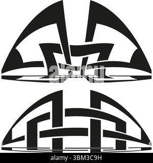 Celtic knot symbol. Abstract interwoven pattern. Medieval ornament shape. Vector tribal illustration. Stock Vector