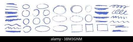 Hand-drawn sketchy circles and lines for creative annotations and emphasis in documents Stock Vector