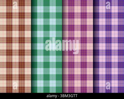 Seamless Tartan pattern with stripes vector illustration. Stock Vector