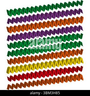 Colorful zigzag stripes. Rainbow chevron pattern. Vibrant wave design. Vector geometric background. Stock Vector