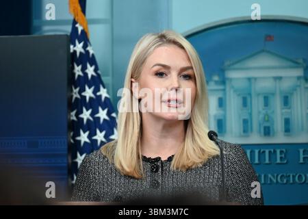 July 10th 2025 Tammy Bruce State Dept Spokesperson gives firm press briefing about Iran as no go zone.She also spoke to Russia and Ukraine Stock Photo