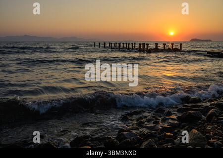 Sunset over the Mediterranean Sea Stock Photo