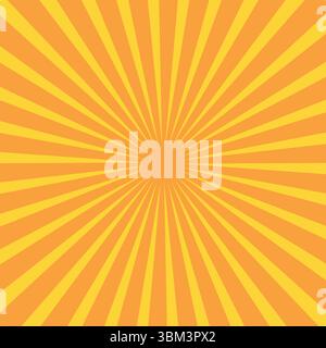 Vibrant yellow sunburst background with radial lines. Ideal for energetic designs, retro themes, promotions, comics, and attention-grabbing visuals. Stock Vector