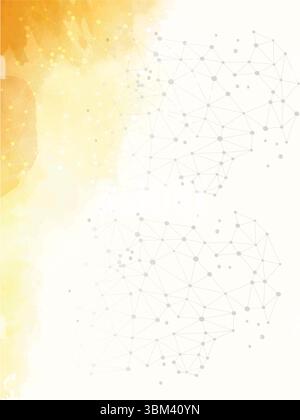 Technology lines in orange color abstract background Stock Vector