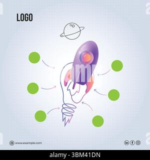 Growth strategy social media banner design template Stock Vector