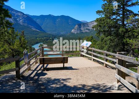 Viewpoint over the Bow River Valley along the Hoodoos Trail in Banff National Park, Alberta, Canada Stock Photo