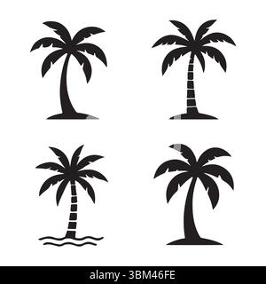 Palm Tree Silhouette Illustration Stock Vector