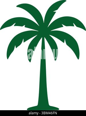 Green Palm Tree Silhouette Isolated Stock Vector