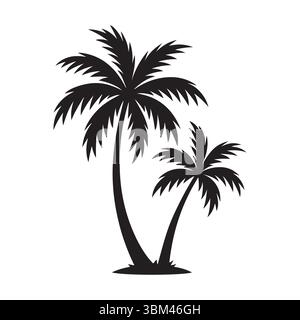 Minimal Palm Tree Silhouette Vector – Elegant Nature Design Element Stock Vector