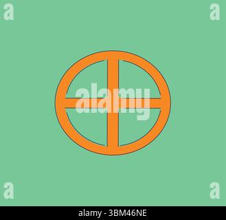 This design showcases an Abstract Geometric Design that incorporates Circle Intersection Symbol Stock Vector