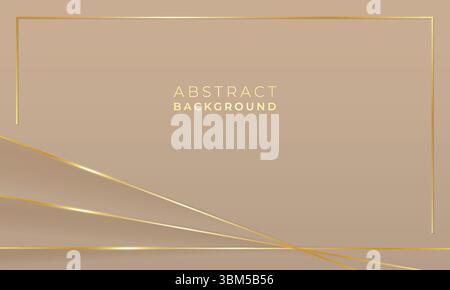 Low poly abstract golden dotted lines background. Gold light background, blank space, modern line stripe illustration Stock Vector