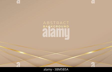 Stylish low poly golden lines lovely background design with blank space, modern background Stock Vector