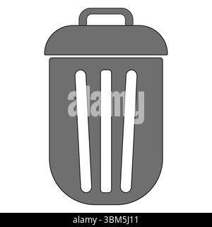 Trash bin icon. Waste container symbol. Garbage vector illustration. Rubbish disposal graphic. Stock Vector