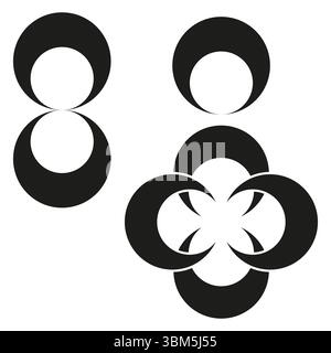 Symbol icon pattern. Black loop design. Minimalist infinity illustration. Vector endless symbol. Stock Vector