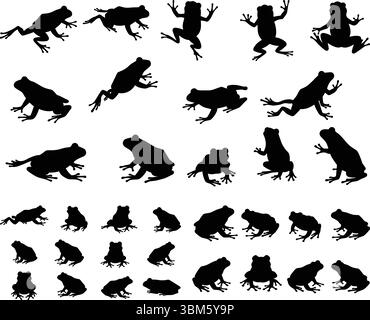 Frog Silhouette Vector Collection Stock Vector