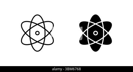 Abstract atom molecule icon set symbolizing science, physics, and chemistry. Perfect for research, education, and technology themes. Stock Vector