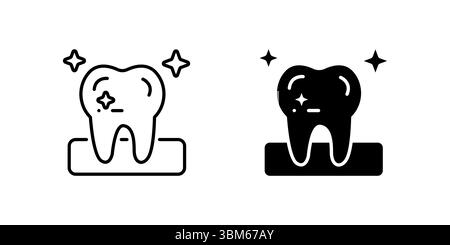 Clean teeth care icon set representing dentistry, oral hygiene, and dental health. Perfect for medical, wellness, and clinic themes. Stock Vector