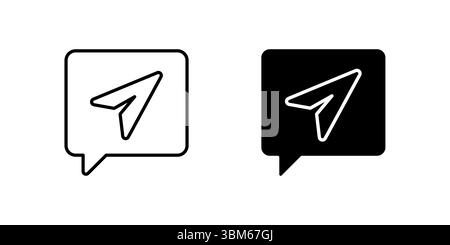 A stylized paper airplane icon set commonly used to represent sending messages in instant messaging applications and online communication platforms. I Stock Vector