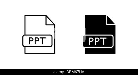 Professional PowerPoint icon set perfect for office tools, presentation software, and business sites. Stock Vector