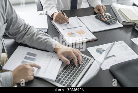 Business People Meeting Design Ideas professional investor working new start up project. businessman and businesswoman working together meeting concep Stock Photo