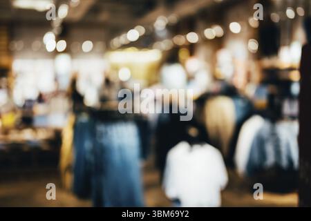 Abstract blurred background of interior jeans store Stock Photo