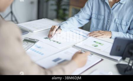 Business man Auditor or internal revenue service staff checking annual ...