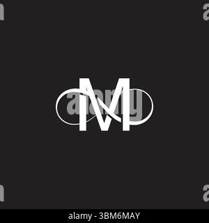 letter m infinity overlapping linked curves logo vector Stock Vector