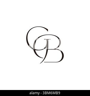 letter gb linked curves elegant simple logo vector Stock Vector