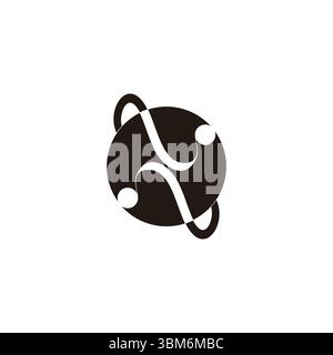 abstract planet satelites motion curves vector Stock Vector