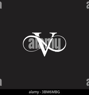 letter v flat infinity curves smooth symbol vector Stock Vector