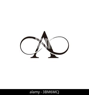 letter a 3d flat infinity curves smooth symbol vector Stock Vector