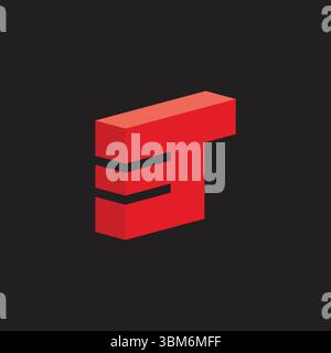 letter t 3d motion run simple gradient logo vector Stock Vector