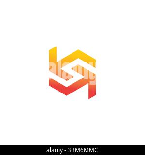 letter s gradient rotation arrow simple geometric logo vector Stock Vector