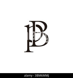 letters bp 3d linked overlapping flat logo vector Stock Vector