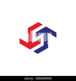 letter s opposite arrow colorful line logo vector Stock Vector