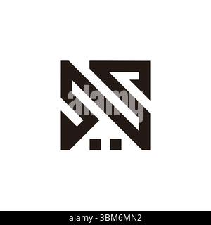 letter ns stripes home line simple logo vector Stock Vector