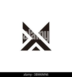letters mt simple geometric triangles logo vector Stock Vector