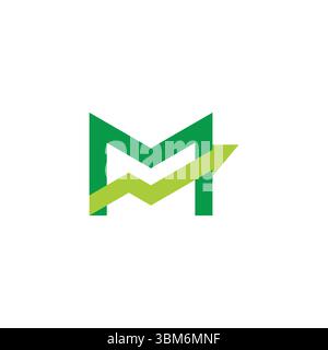 letter m arrow up graphic chart business logo vector Stock Vector